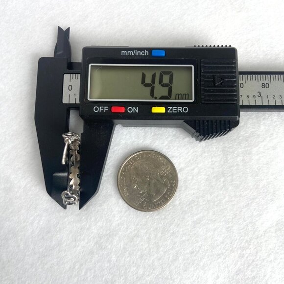 Sterling Silver 925 PZ ISRAEL 1" Vine Teardrop Textured Hoop Earrings - Picture 15 of 16